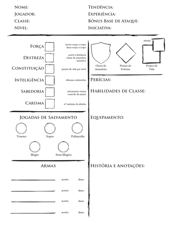 Beyond the Wall - Fichas de Personagem e de Aldeia (PDF)