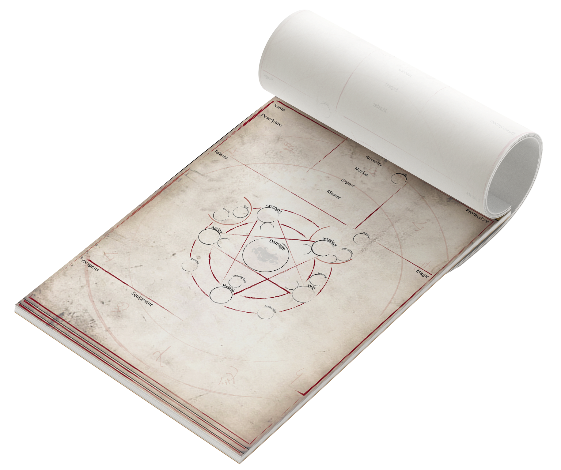 demon lord bloco de fichas