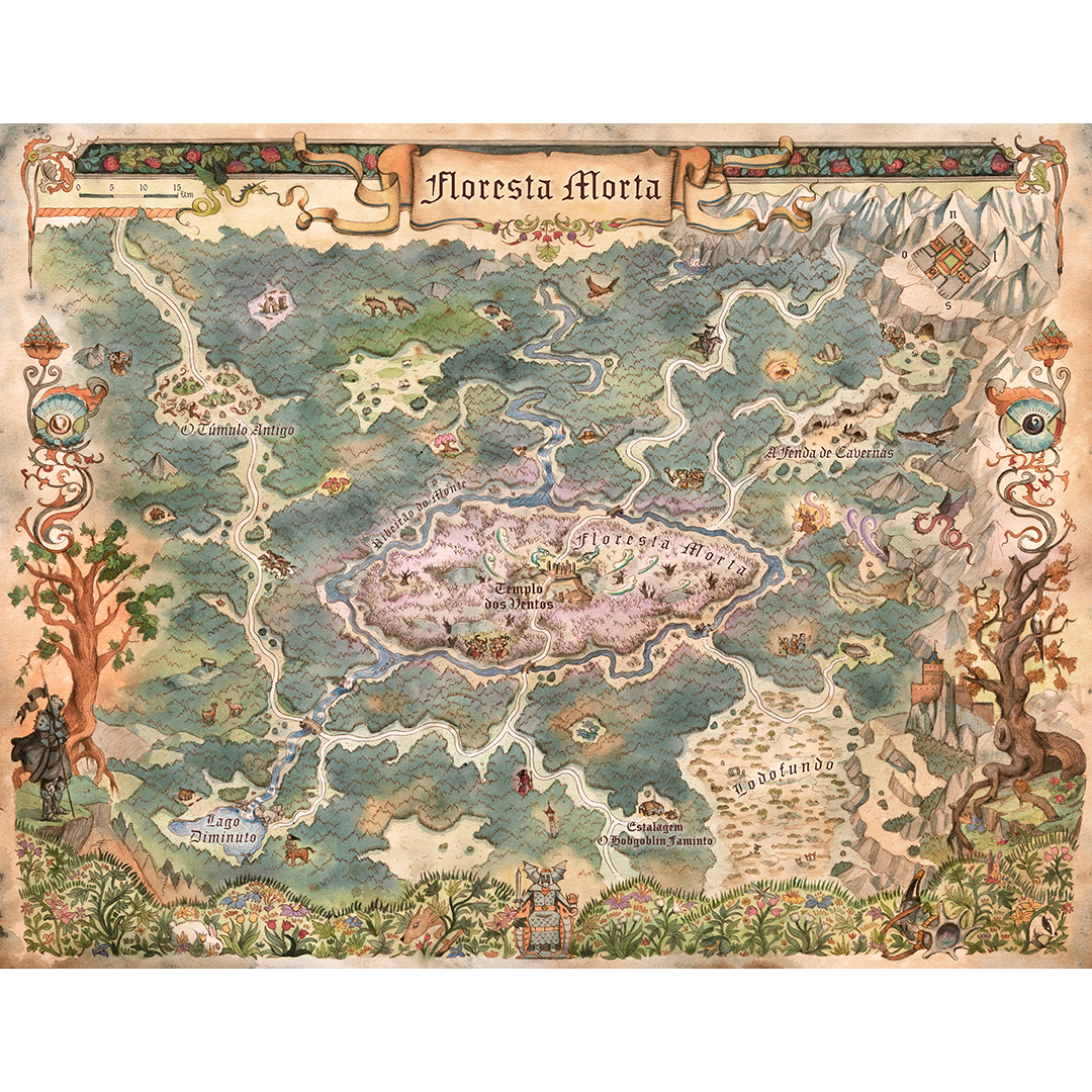mapa tecido floresta morta