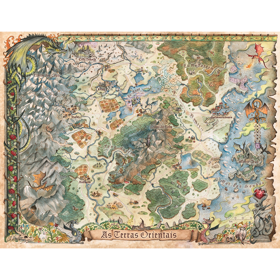 mapa tecido terras orientais