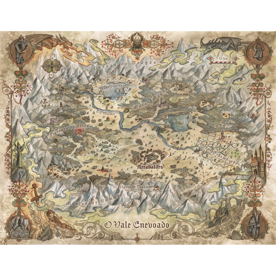 mapa tecido vale enevoado