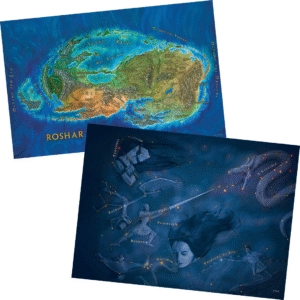 Cosmere RPG: Guerra das Tempestades - Mapas de Roshar e da Cosmere em Tecido